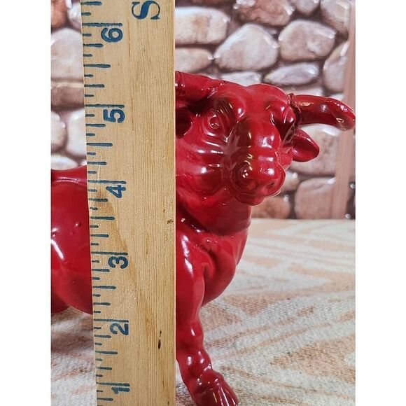 Vintage Ceramic Red Matador and Bull Statues - Picture 16 of 16